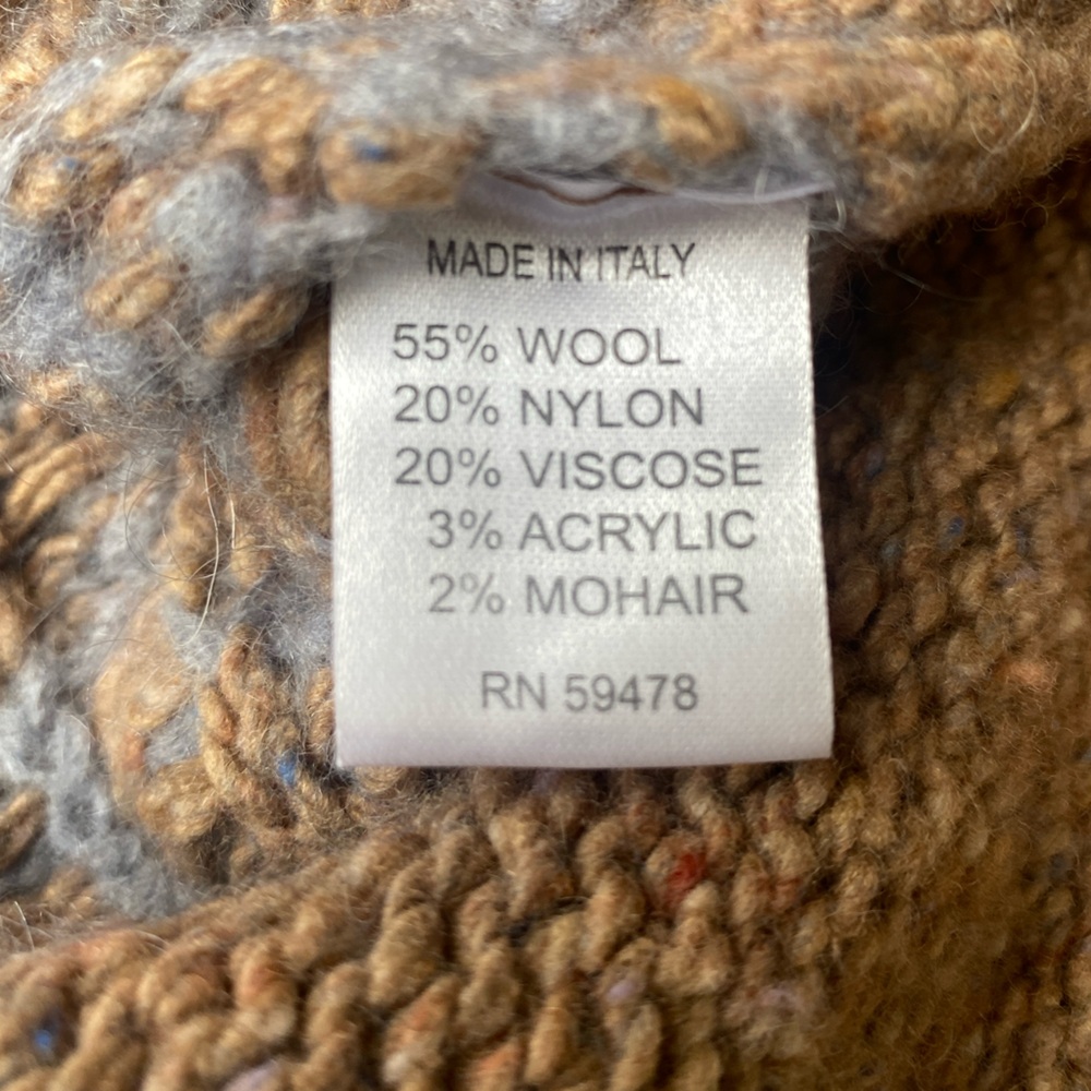 Elsamanda Anthropologie Women’s Italian Wool Marled Blue‎ Stripe Sweater Large - Picture 5 of 7